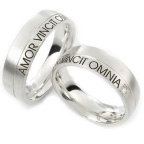 Vielsesringe S�lv brilliant m. Udvendig Gravering 254