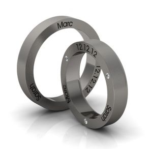 Vielsesringe Titanium brillant m. Udvendig Gravering 267