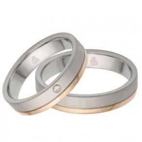 Vielsesringe Rustfri Stl og Rosaguld