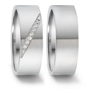 Vielsesringe Rustfri Stl m. diamant