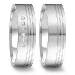 Vielsesringe Rustfri Stl m. diamant