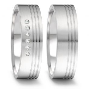 Vielsesringe Rustfri Stl m. diamant