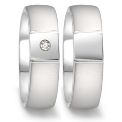 Vielsesringe Rustfri Stl m. diamant