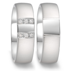 Vielsesringe Rustfri Stl m. diamant