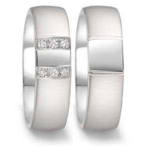 Vielsesringe Rustfri Stl m. diamant