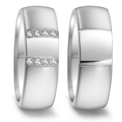 Vielsesringe Rustfri Stl m. diamant