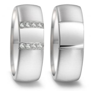 Vielsesringe Rustfri Stl m. diamant