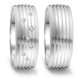 Vielsesringe Rustfri Stl m. diamant