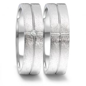 Vielsesringe Rustfri Stl m. diamant