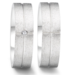 Vielsesringe Rustfri Stl m. diamant