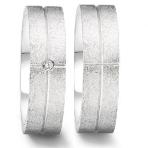 Vielsesringe Rustfri Stl m. diamant