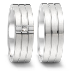 Vielsesringe Rustfri Stl m. diamant