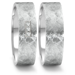 Vielsesringe Rustfri Stl m. diamant