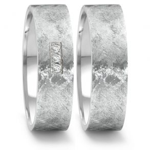 Vielsesringe Rustfri Stl m. diamant