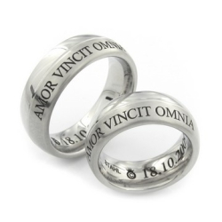 Vielsesringe Rustfri Stl m. Udvendig Gravering 325