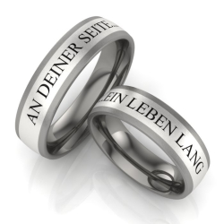 Vielsesringe Titanium og S�lv m. Udvendig Gravering 336