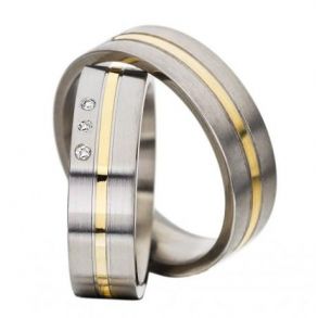 Vielsesringe Rustfri Stl og Guld