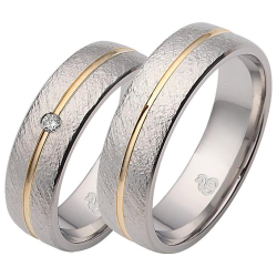 Vielsesringe Rustfri Stl og Guld