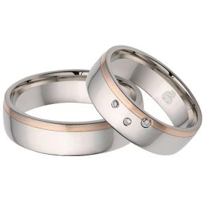 Vielsesringe Rustfri Stl og Rosaguld