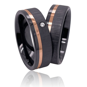 Vielsesringe Titanium og Keramik 4606