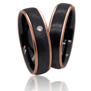 Vielsesringe Titanium og Keramik 4608