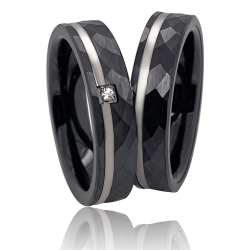 Vielsesringe Titanium og Keramik 4612