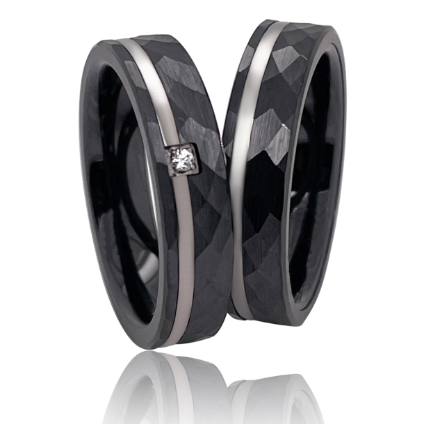 Vielsesringe Titanium og Keramik 4612