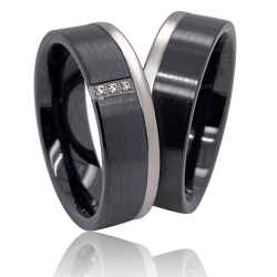 Vielsesringe Titanium og Keramik 4614