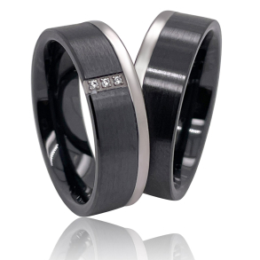 Vielsesringe Titanium og Keramik 4614