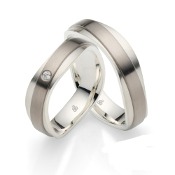 Vielsesringe S�lv og Palladium m. diamant 51185