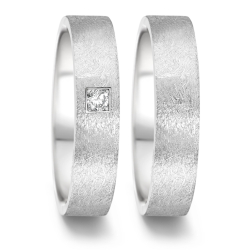 Vielsesringe Rustfri Stl m. diamant