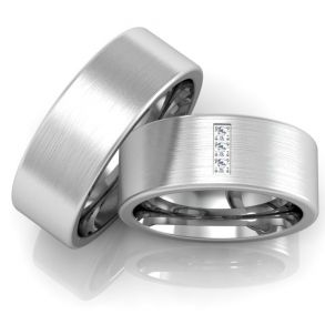 Vielsesringe Rustfri Stl m. diamant 636