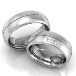 Vielsesringe Rustfri Stl m. diamant 637