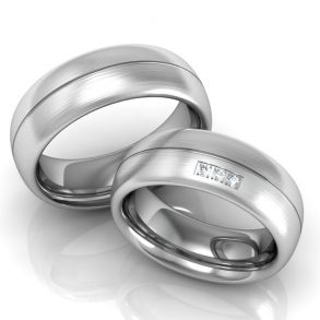 Vielsesringe Rustfri Stl m. diamant 637