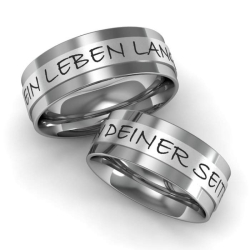 Vielsesringe Rustfri Stl og Slv m. Udvendig Gravering 659