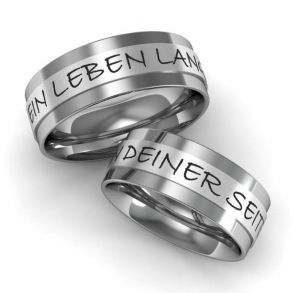 Vielsesringe Rustfri St�l og S�lv m. Udvendig Gravering 659
