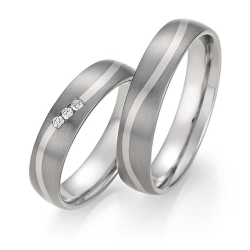 Vielsesringe Titanium og Hvidguld 78-10010