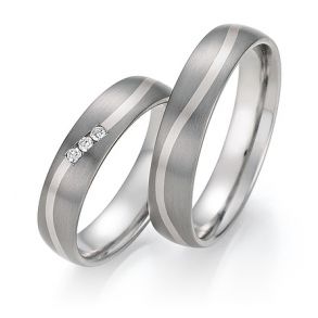 Vielsesringe Titanium og Hvidguld 78-10010