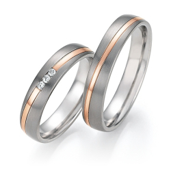 Vielsesringe Titanium og Rdguld 78-10030