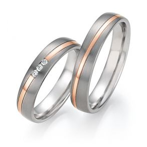 Vielsesringe Titanium og Rdguld 78-10030