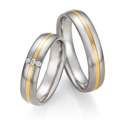 Vielsesringe Titanium og Guld 78-10070