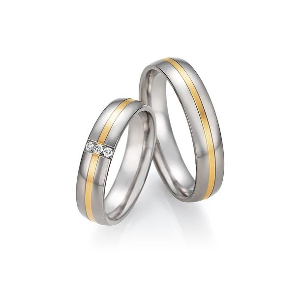 Vielsesringe Titanium og Guld 10070