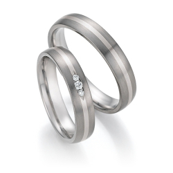 Vielsesringe Titanium og Hvidguld 78-10090