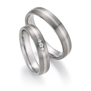 Vielsesringe Titanium og Hvidguld 78-10090