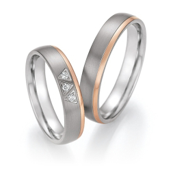  Vielsesringe Titanium og Rdguld 78-10130