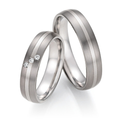 Vielsesringe Titanium og Hvidguld 78-10150