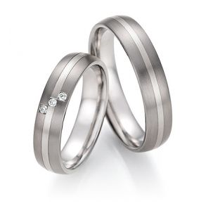 Vielsesringe Titanium og Hvidguld 78-10150