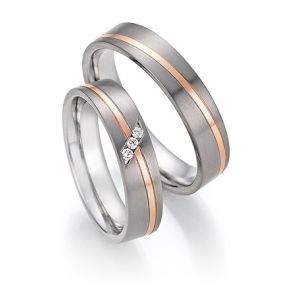 Vielsesringe Titanium og Rdguld 78-10170