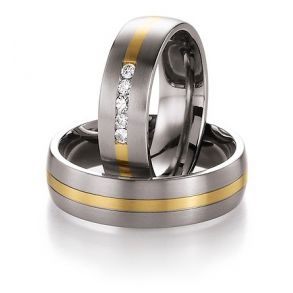 Vielsesringe Titanium og Guld 78-80030