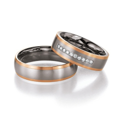 Vielsesringe Titanium og Rdguld 78-80070